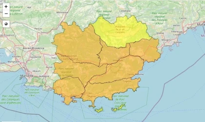 Carte du massif de l'Estérel zone ouverte ou fermée