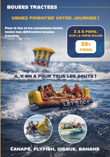 BOUEES TRACTEES : banane, Flyfish, canapé, disque - Expérience Côte d'Azur