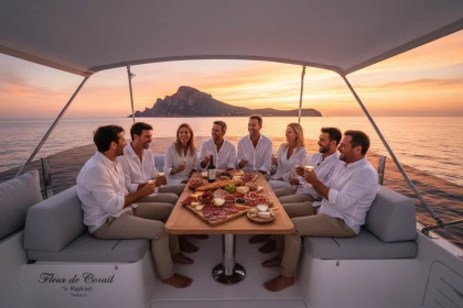 Sunset privé en catamaran, snorkeling, scooter sous-marin & apéritif - Expérience Côte d'Azur