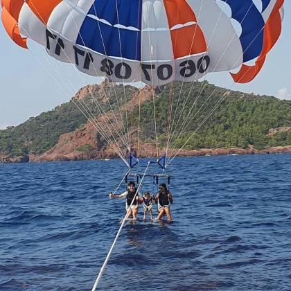 Vol parachute ascensionnel baie d'Agay - Saint Raphaël - Expérience Côte d'Azur