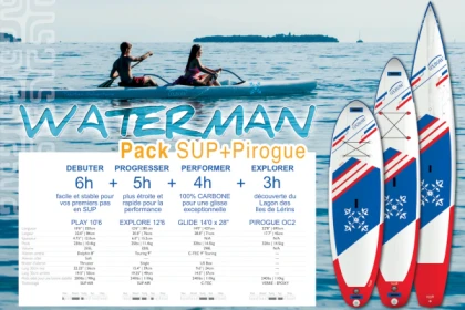 Pack WATERMAN 18h  Paddle+Pirogue - Expérience Côte d'Azur
