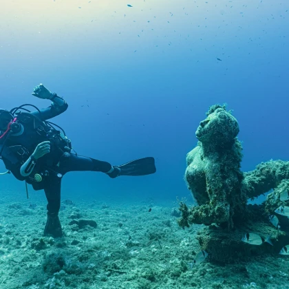 Statue sous marine à Fréjus