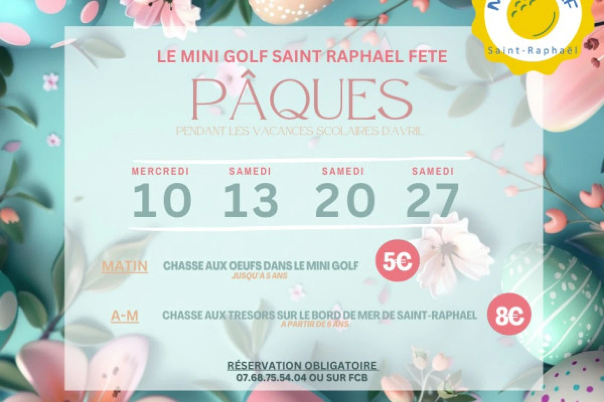 Chasse au trésor de Pâques au mini golf - Expérience Côte d'Azur